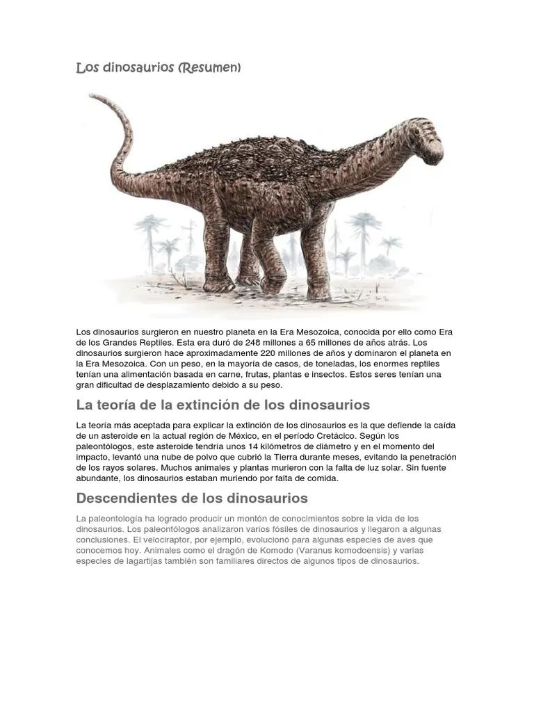 informacion de los dinosaurios resumen - Cómo hacer un resumen sobre los dinosaurios