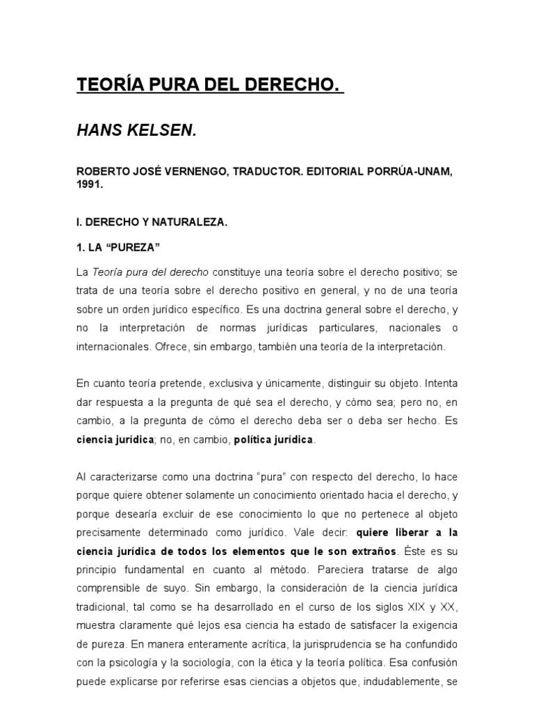 resumen teoria pura del derecho kelsen por capitulo - Cómo se clasifican las normas jurídicas según Kelsen