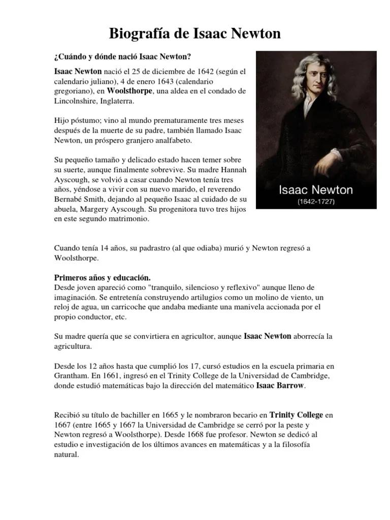 la biografia de newton resumen - Cómo se le conoce a Isaac Newton