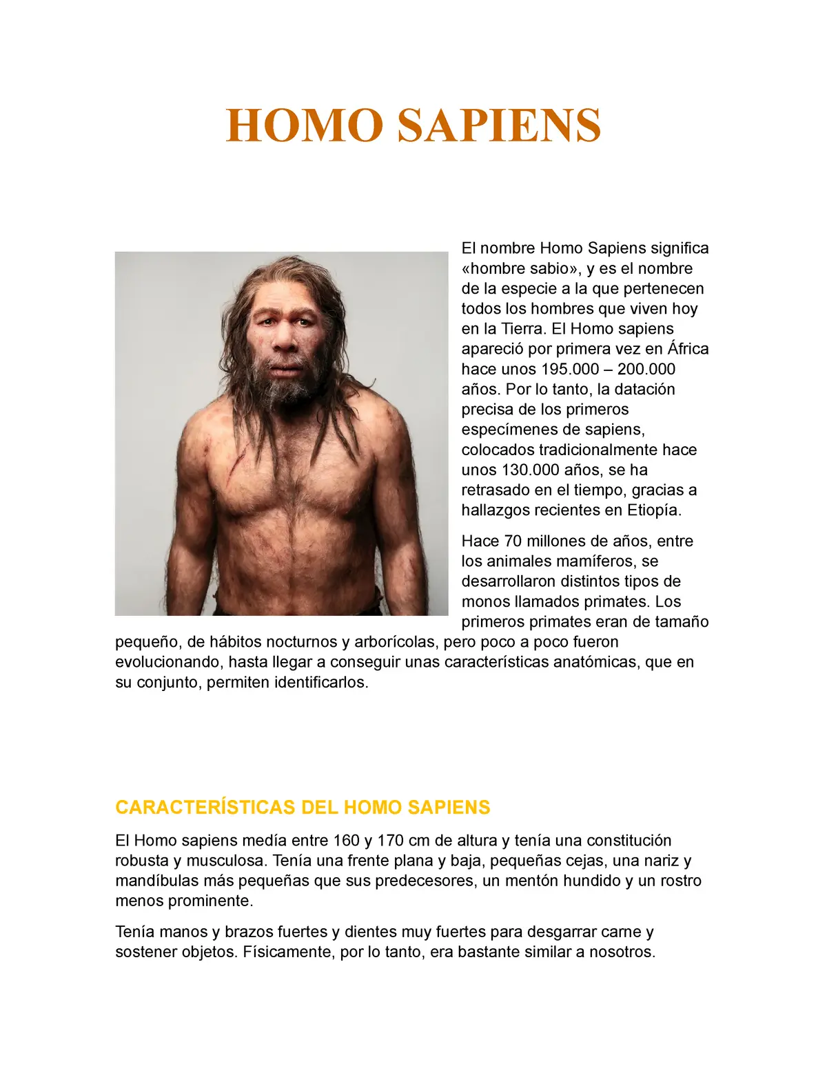 resumen de sapiens sapiens - Cómo vivían los sapiens