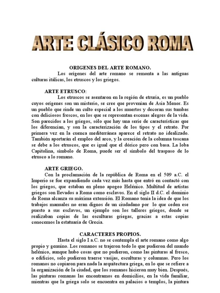 arte romano resumen - Cuál es el arte de Roma