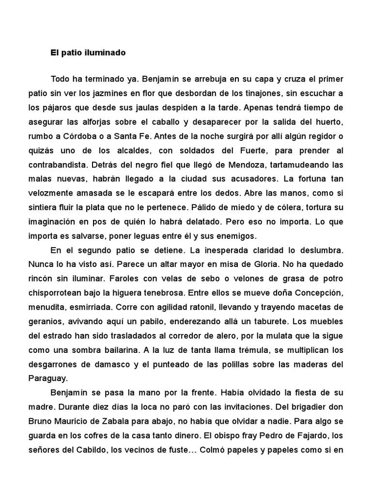 el patio iluminado resumen - Cuál es el marco del cuento el patio iluminado