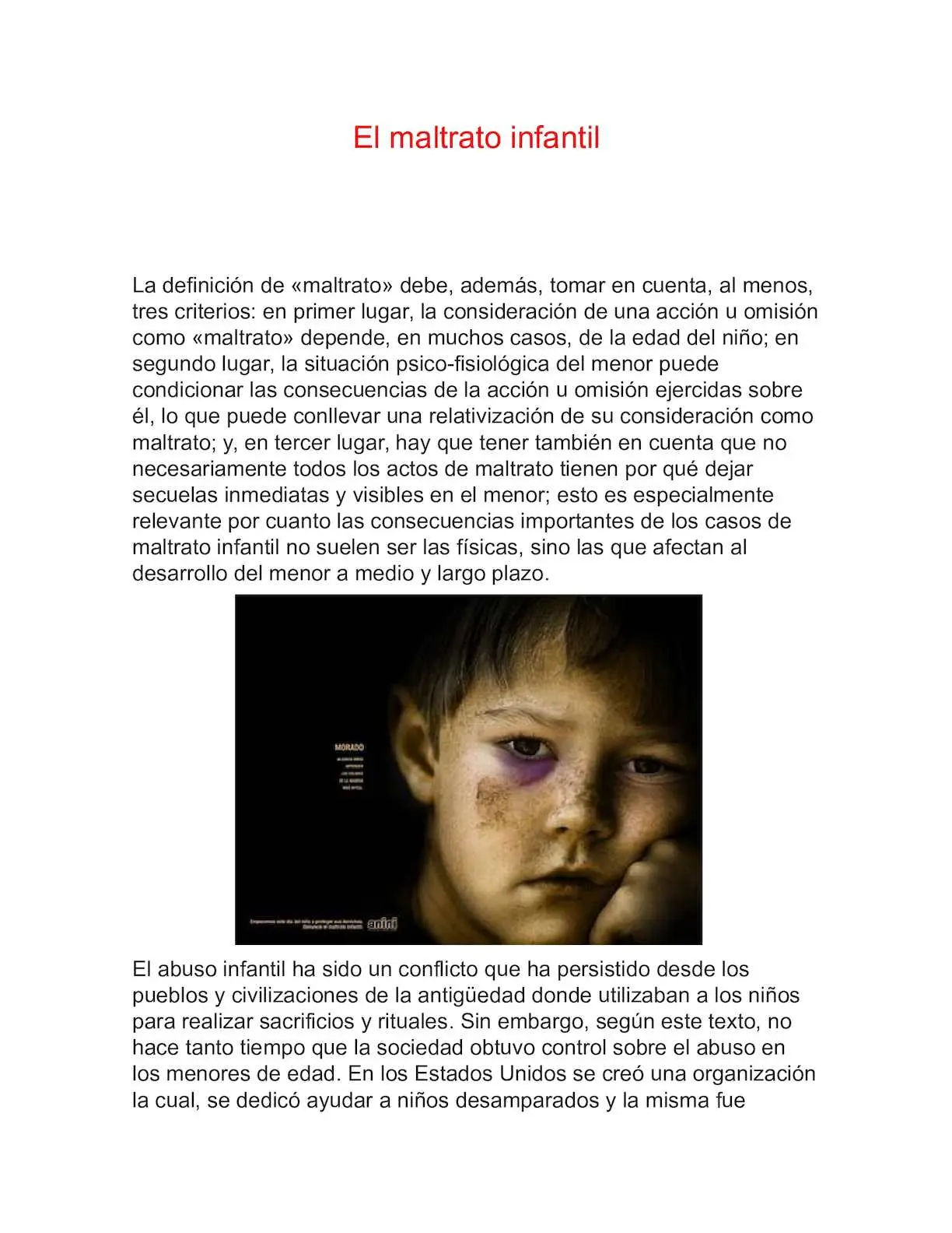 maltrato infantil resumen - Cuál es la causa del maltrato infantil