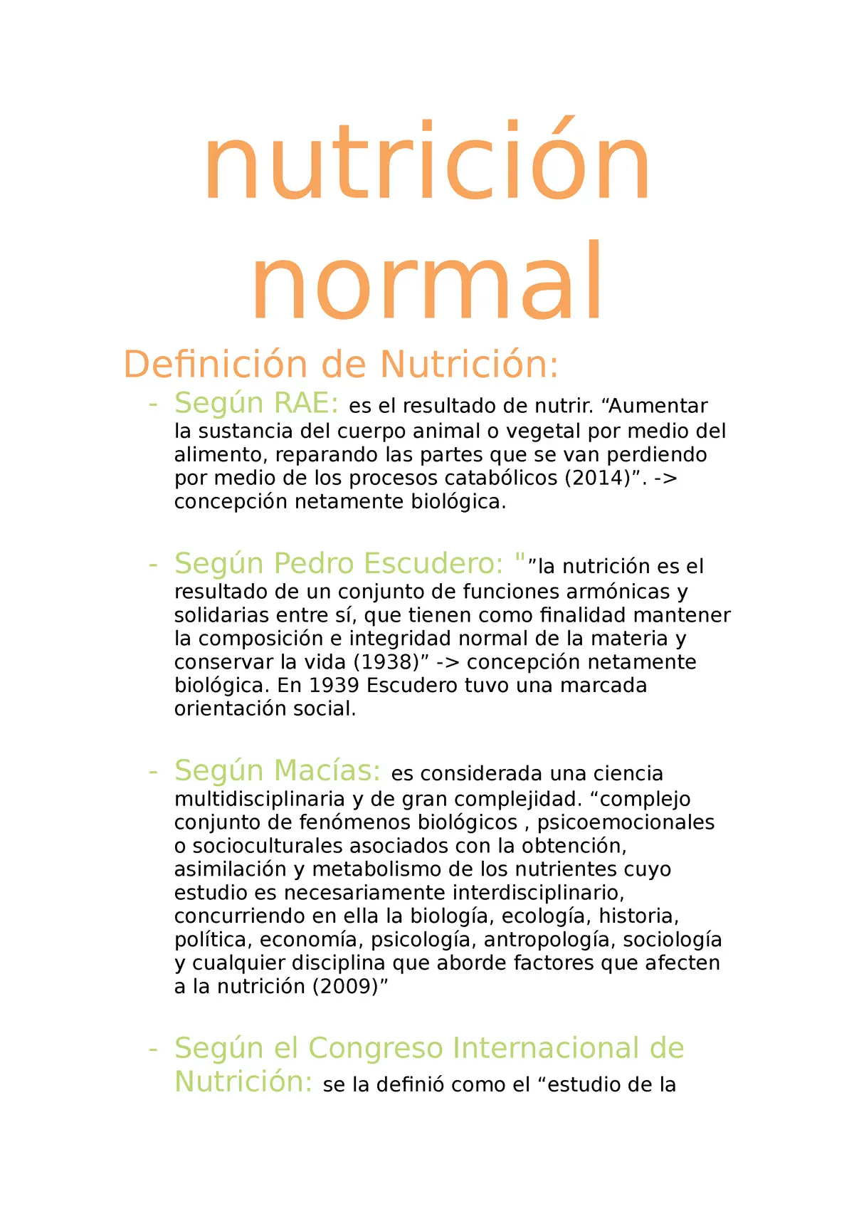 definicion de nutricion resumen - Cuál es la definición de nutrición según la OMS
