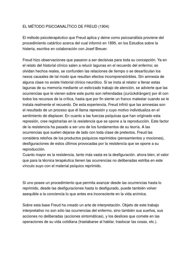 el metodo psicoanalitico de freud resumen - Cuál es la teoría del psicoanálisis
