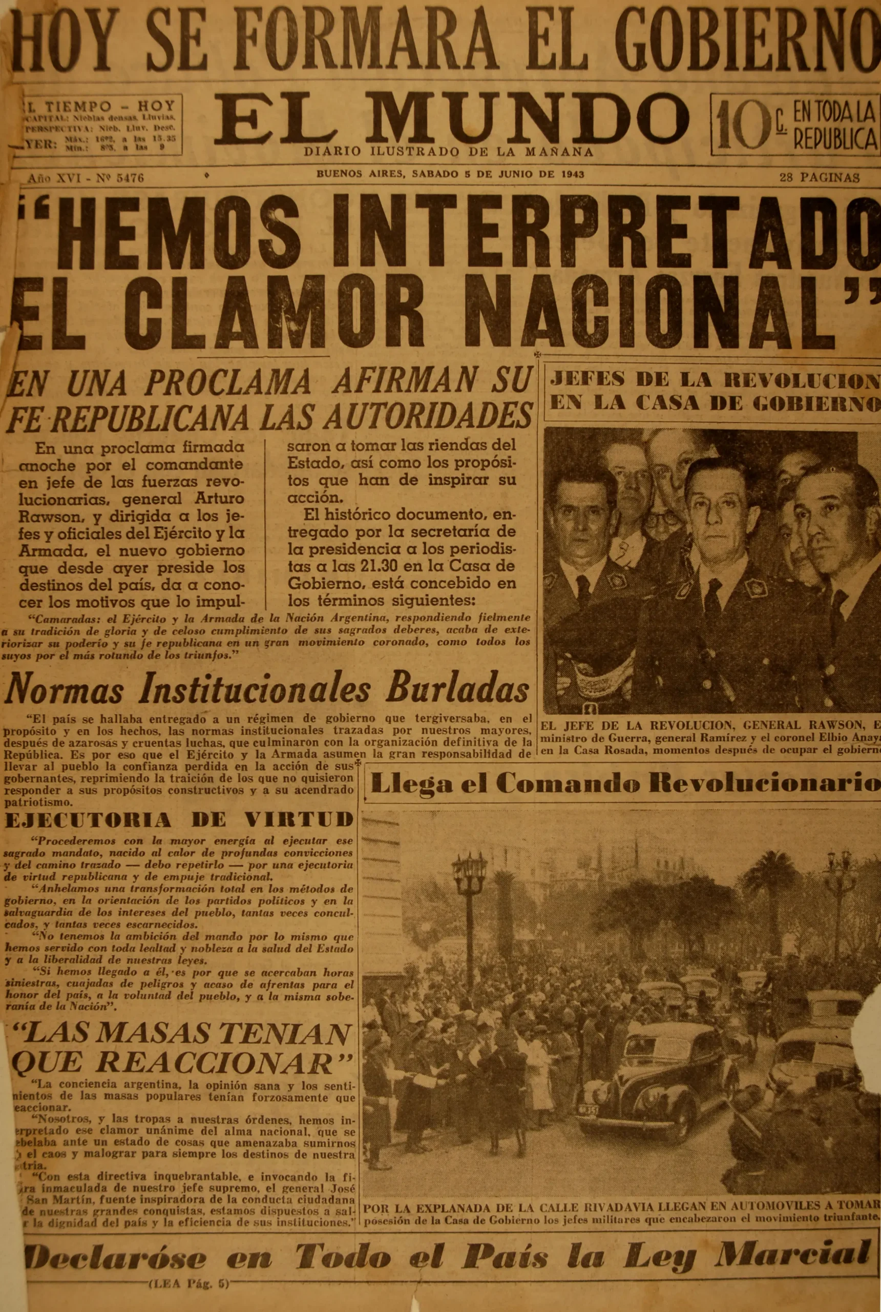 revolucion de 1943 resumen - Cuál fue el objetivo del golpe de Estado de 1943