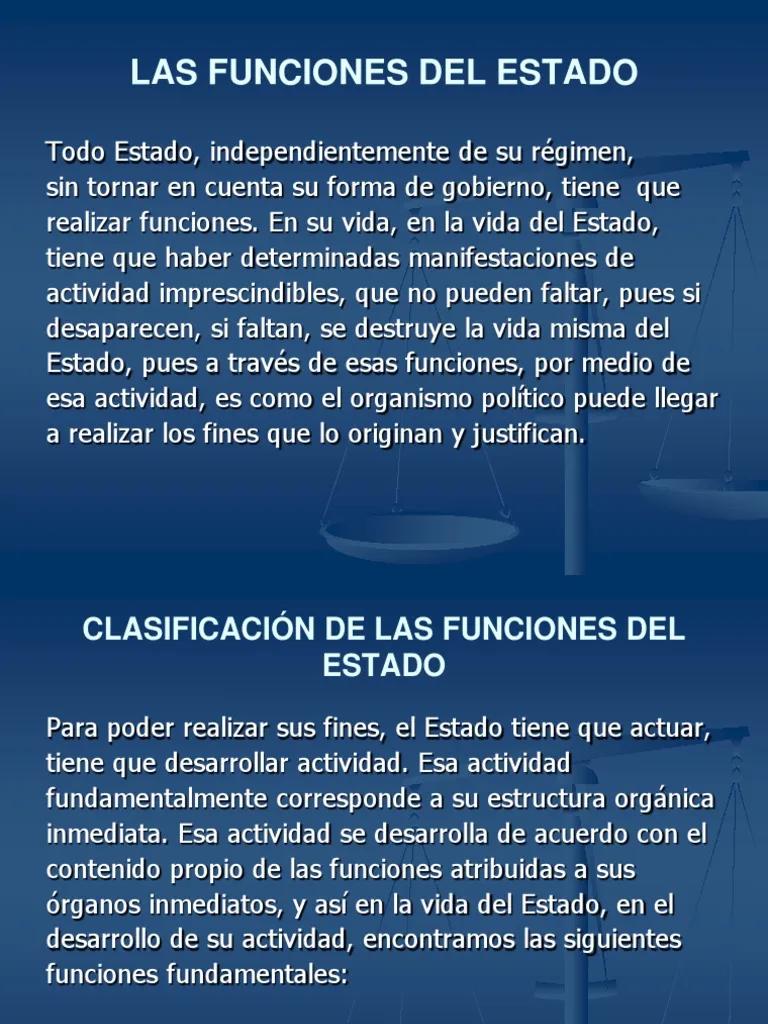 Funciones Del Estado Funciones Del Estado