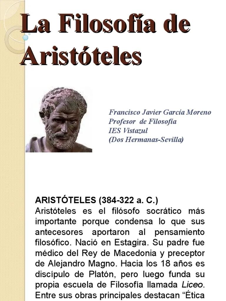 filosofia de aristoteles resumen - Cuáles son las principales ideas de Aristóteles