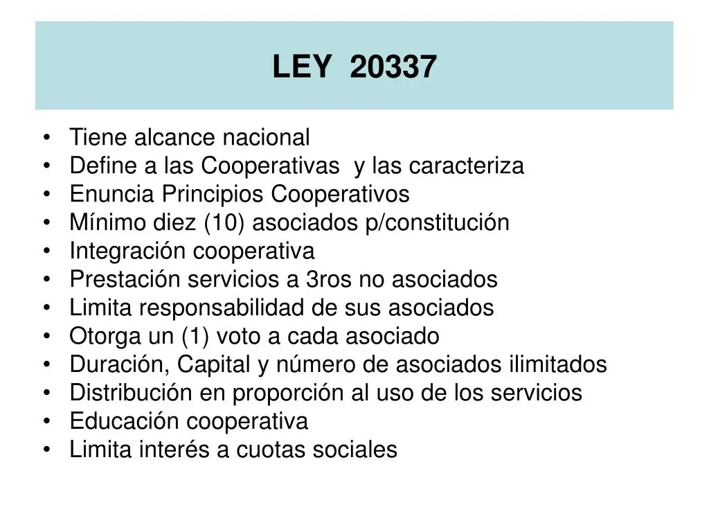 ley 20337 cooperativas resumen - Cuáles son los 7 principios de la cooperativa