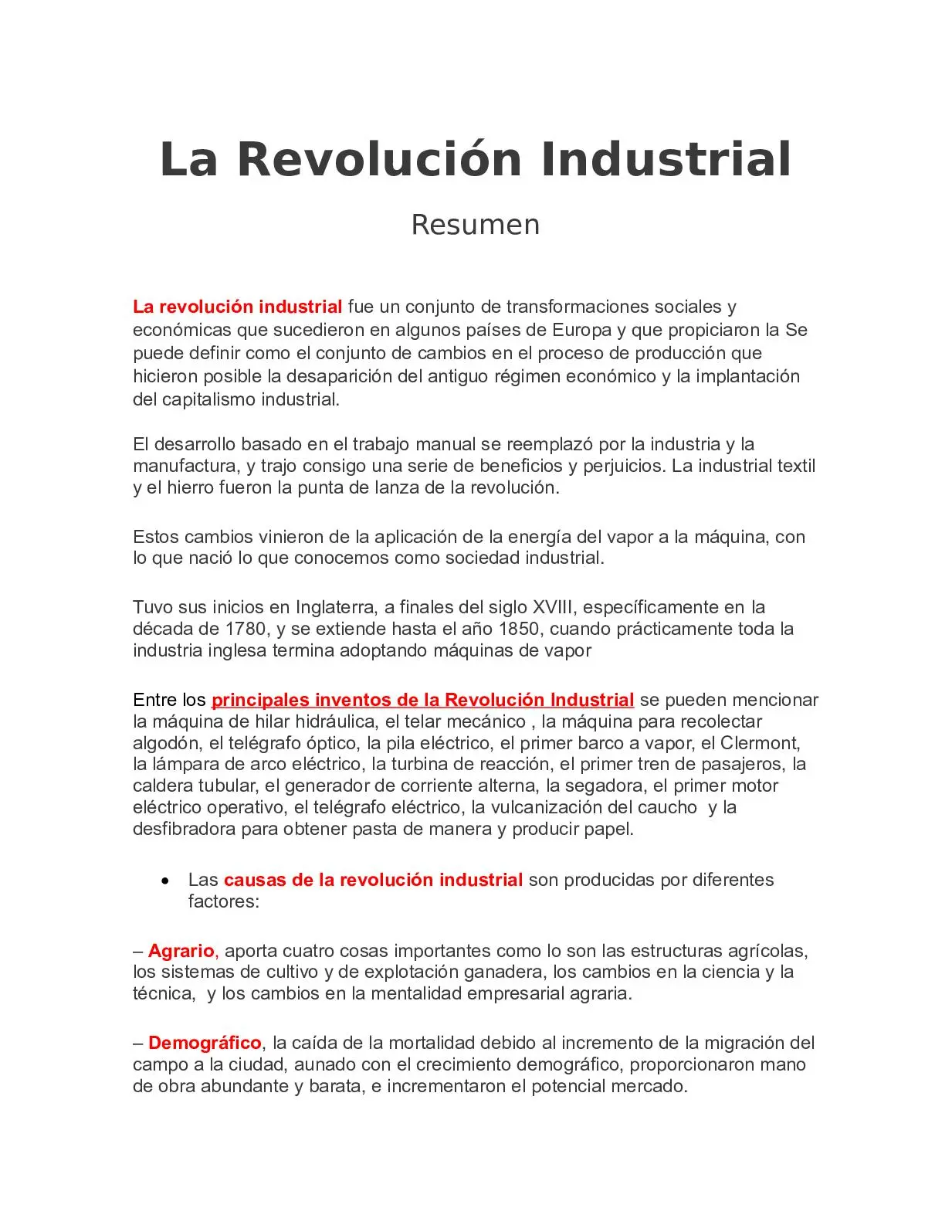 revolución industrial en inglaterra resumen - Cuándo surge la Revolución Industrial en Inglaterra