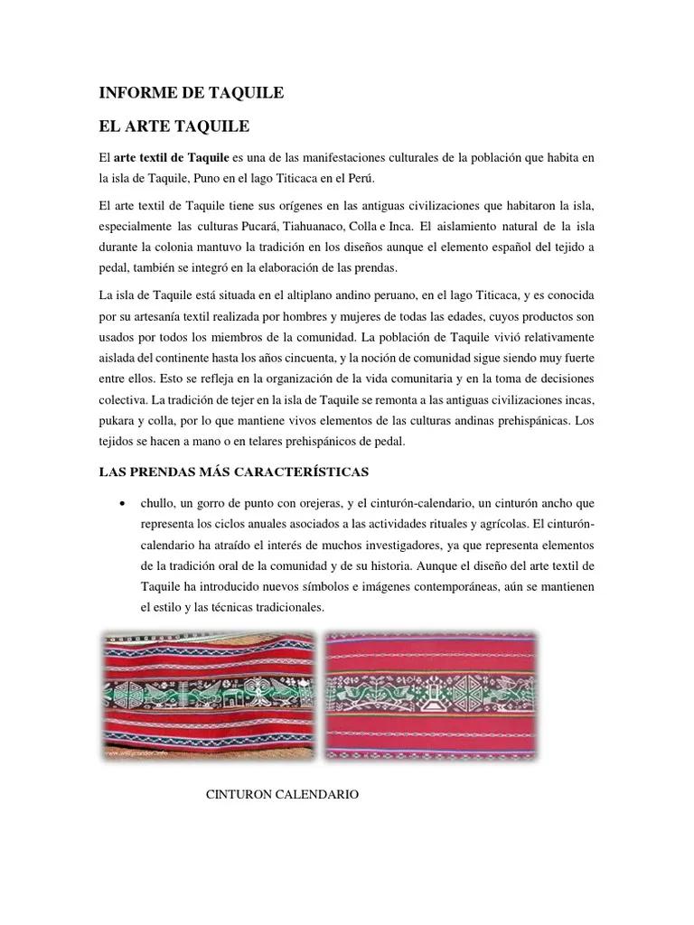 el arte textil de taquile resumen - Dónde se practica el arte textil Taquile