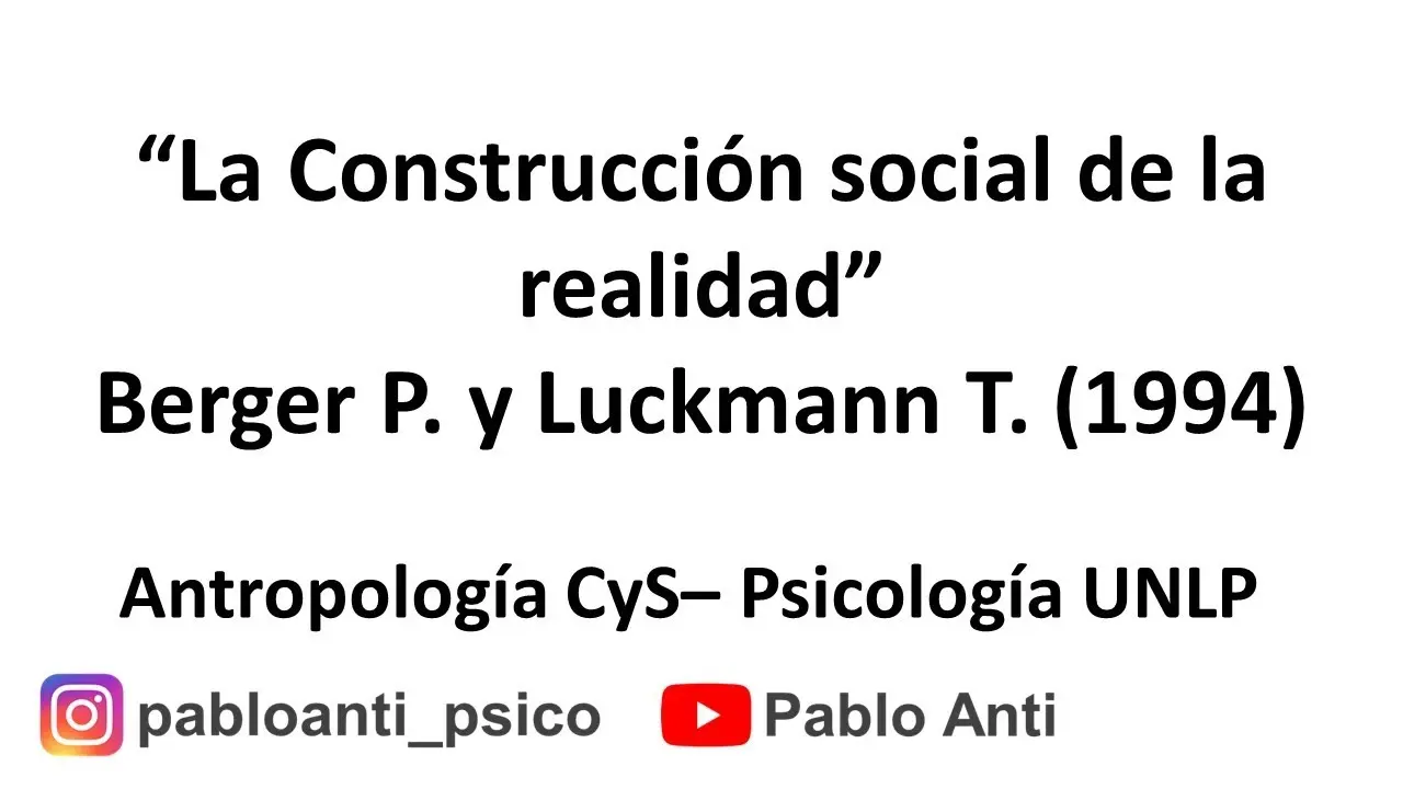 berger y luckmann la construcción social de la realidad resumen - Qué dice Berger y Luckmann