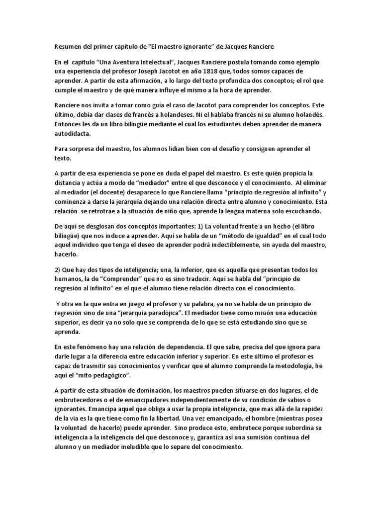 El maestro ignorante resumen - Qué enseñanza propone Jacques Rancière en El maestro ignorante el maestro ignorante resumen - Qué enseñanza propone Jacques Rancière en El maestro ignorante
