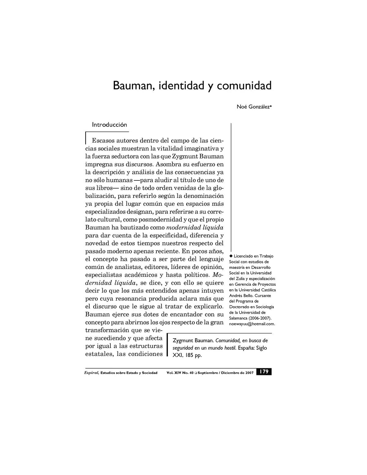 bauman identidad y comunidad resumen - Qué es la identidad para Bauman
