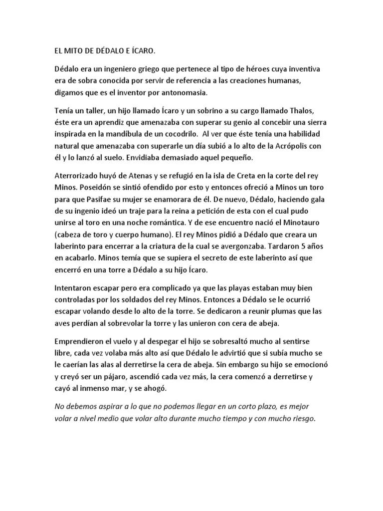 Resumen del mito de Dédalo e Ícaro - Que explica el mito la caída de Ícaro resumen del mito de dedalo e icaro - Que explica el mito la caída de Ícaro