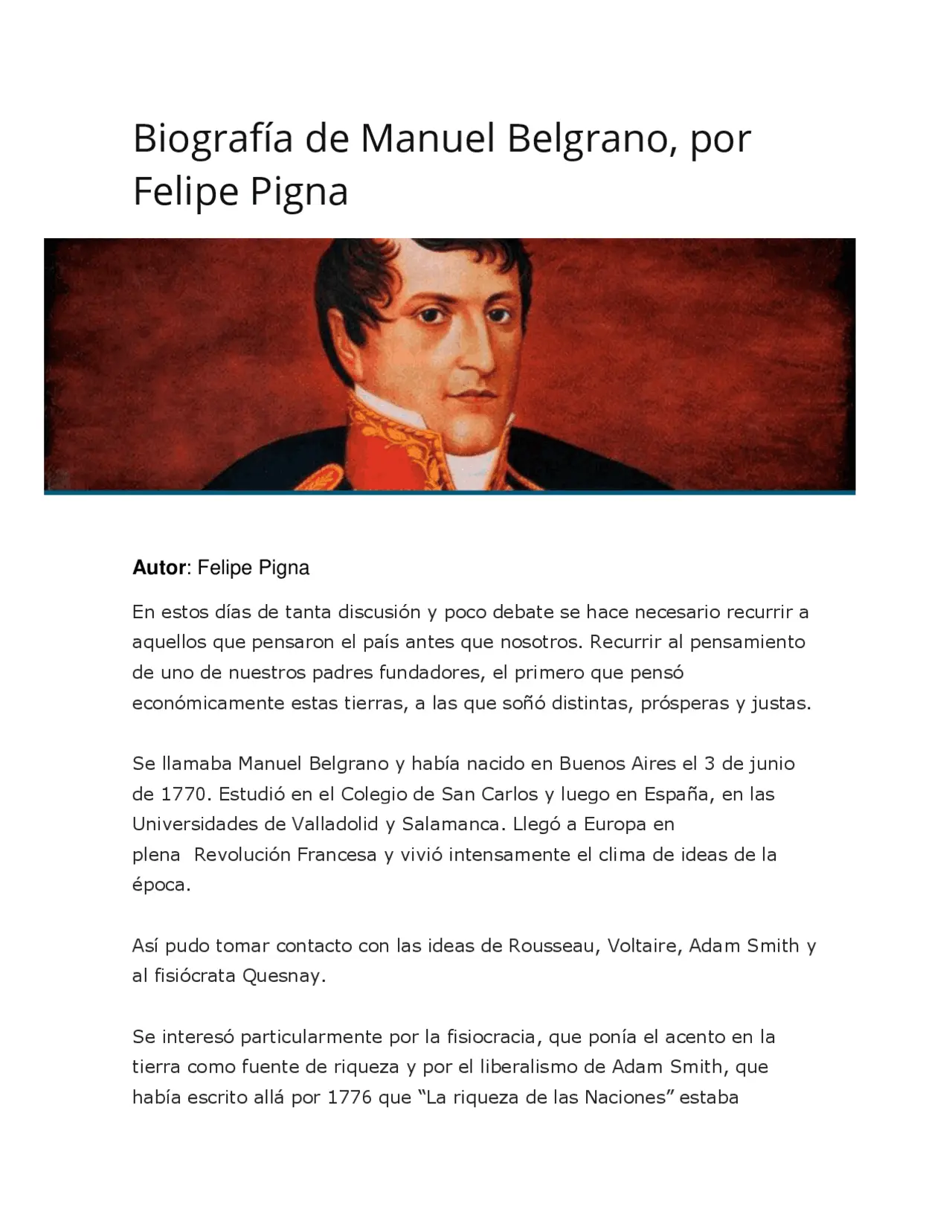 biografia de belgrano resumen - Qué hizo Belgrano por nuestra historia
