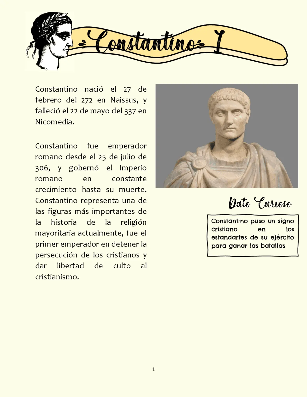constantino emperador romano biografia resumida - Qué hizo Constantino en la Iglesia Católica