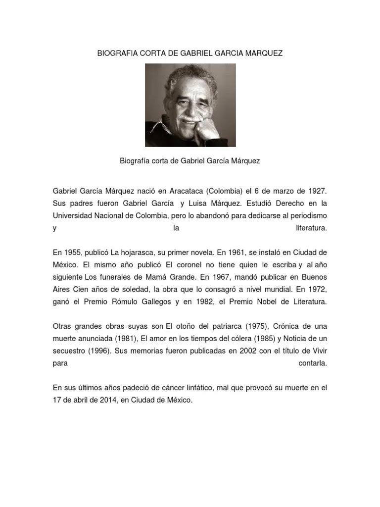 garcia marquez biografia resumen - Qué hizo de importante Gabriel García Márquez