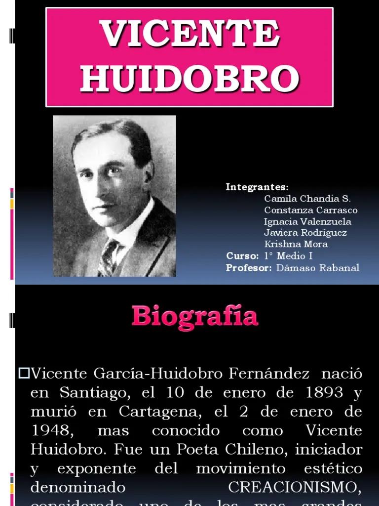 biografia de vicente huidobro resumen corto - Que inspiro a Vicente Huidobro a escribir poemas