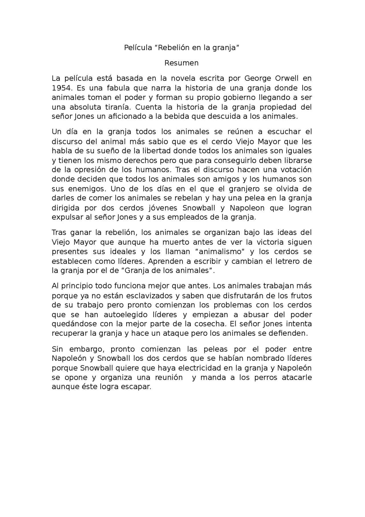 Resumen de la novela Rebelión en la granja - Qué pasa al final de Rebelión en la granja resumen de la novela rebelión en la granja - Qué pasa al final de Rebelión en la granja