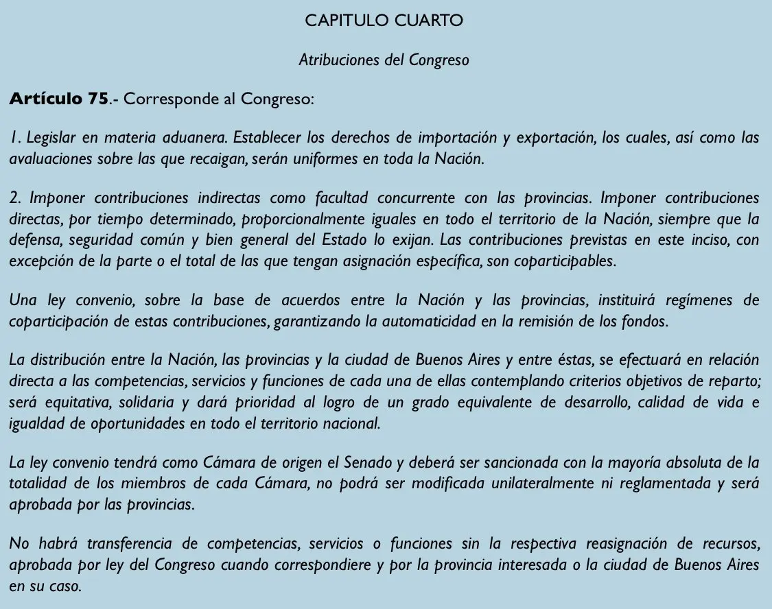 articulo 75 constitucion nacional argentina resumen - Qué quiere decir el artículo 75 de la Constitución Nacional