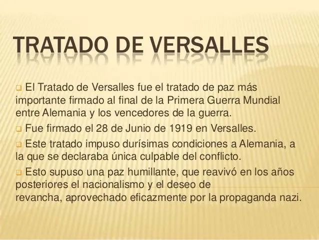 tratado de versalles resumen - Que se establece en el Tratado de Versalles