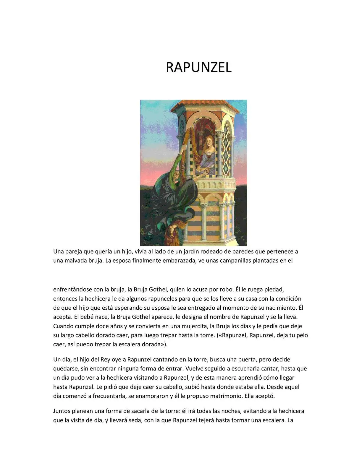 resumen de rapunzel - Qué se trata el cuento de Rapunzel
