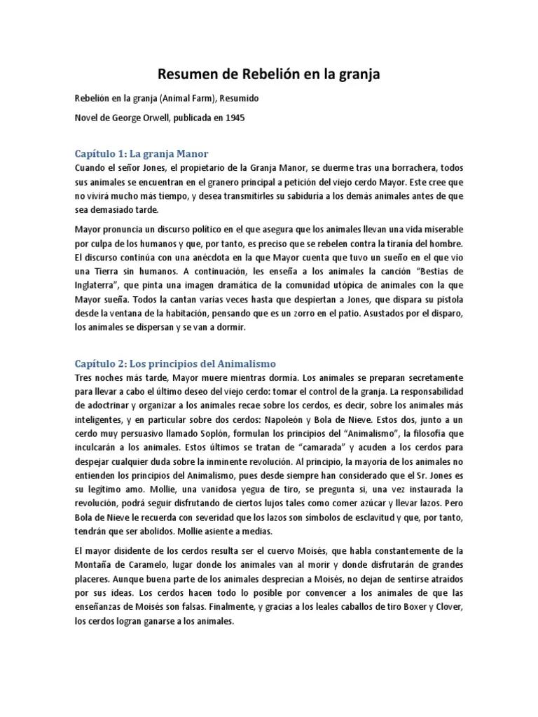 Resumen de la novela Rebelión en la granja - Qué trata el libro Rebelión en la granja resumen de la novela rebelión en la granja - Qué trata el libro Rebelión en la granja