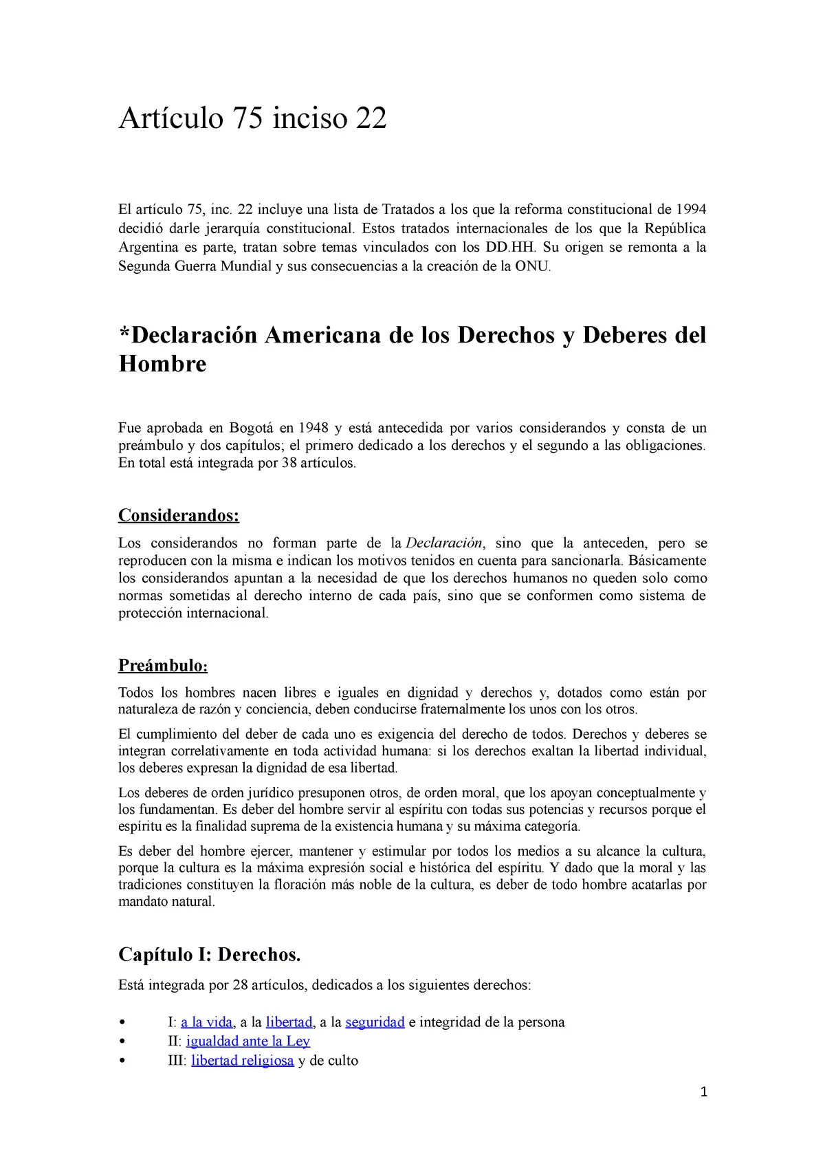 articulo 75 constitucion nacional argentina resumen - Qué tratados se incorporaron con jerarquía constitucional art 75 inc 22 CN