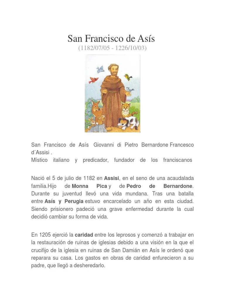san francisco de asis vida resumen - Qué valores vivió San Francisco de Asís