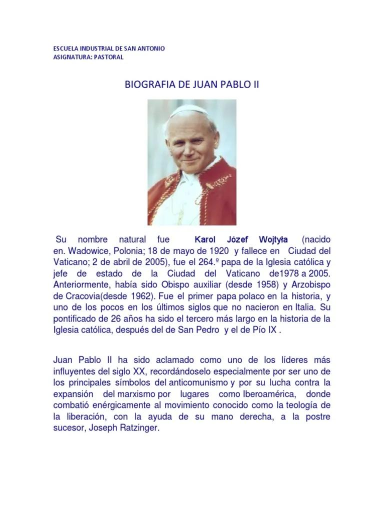 biografia de san juan pablo segundo resumen - Quién es Juan Pablo II resumen