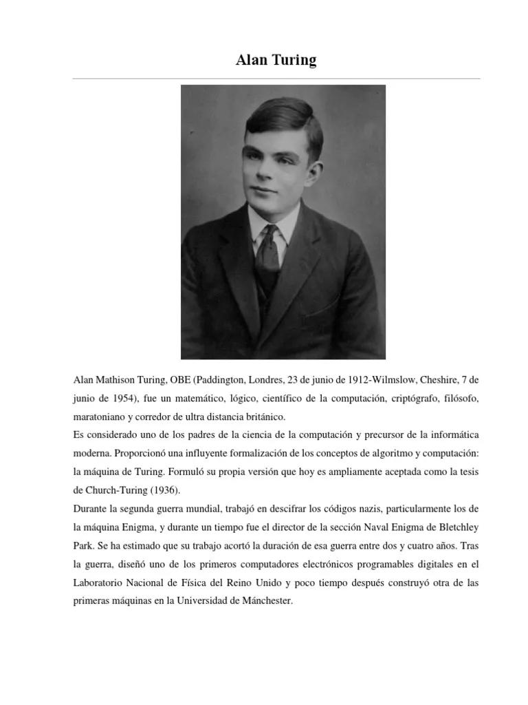 alan turing resumen de su biografia - Quién fue Alan Turing resumen