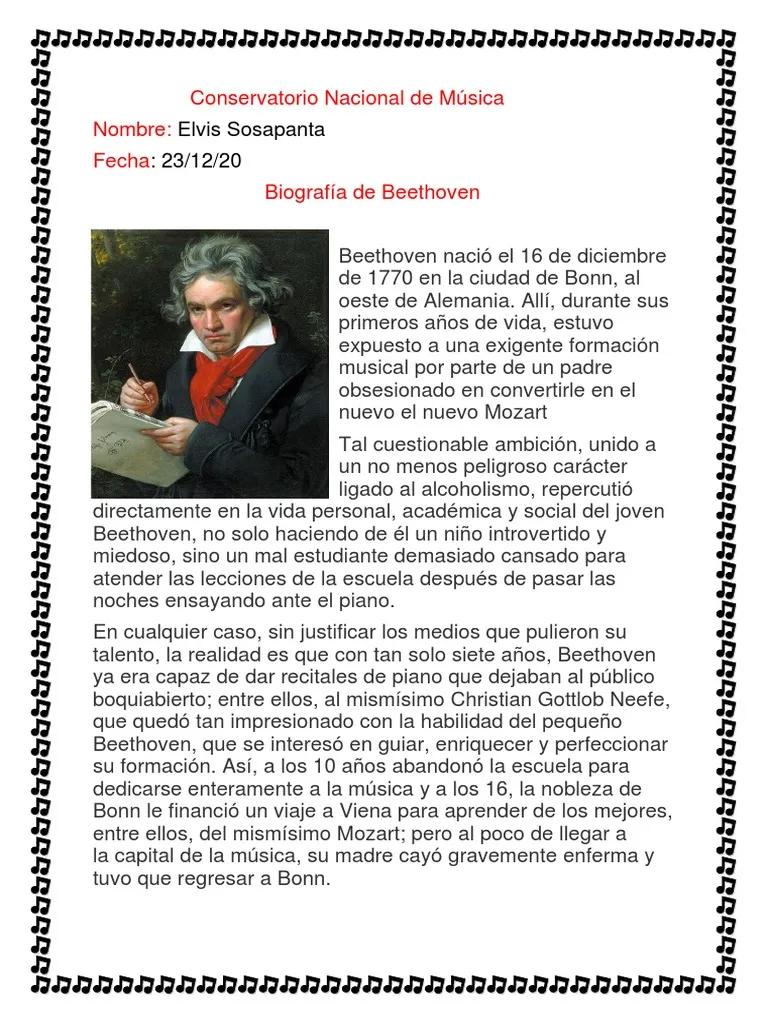 biografia resumida de beethoven para niños - Quién fue Beethoven resumen corto