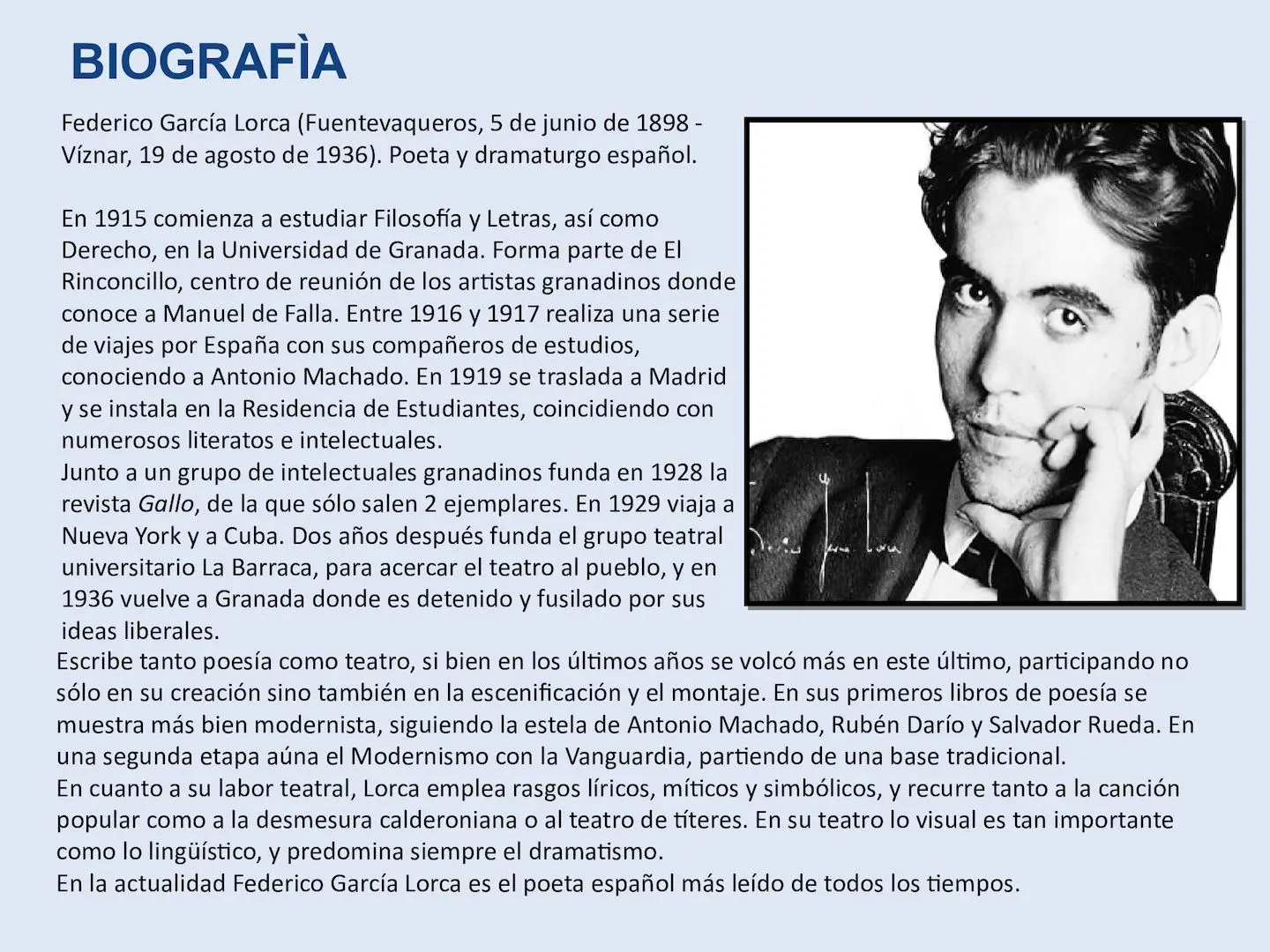resumen de biografia de federico garcia lorca - Quién fue Federico García Lorca resumen