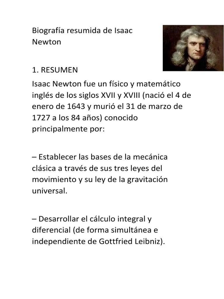 la biografia de newton resumen - Quién fue Isaac Newton cuándo nació